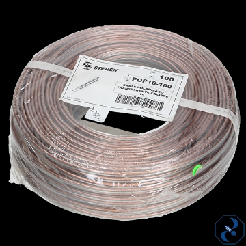 D 1 CABLE PARA BOCINA POLARIZADO TRANSPARENTE AWG16 STEREN POP16-100