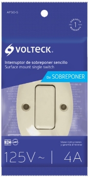 APAGADOR DE SOBREPONER SENCILLO VOLTECH APSO-S