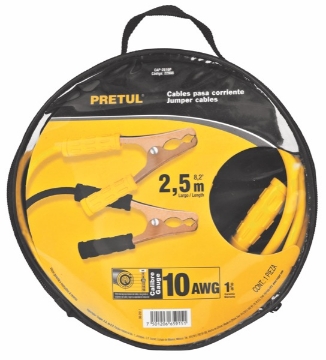 CABLES PASA CORRIENTE 25 M CALIBRE 10 AWG PRETUL CAP-2510P