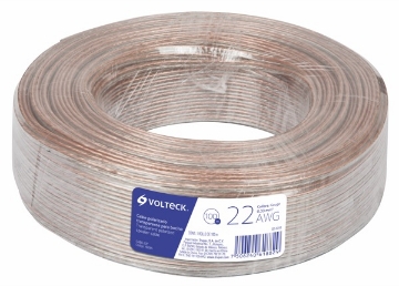 CABLE PARA BOCINA 22AWG TRANSPARENTE 100MTS VOLTECH CABO-22P
