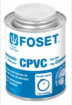 PEGAMENTO PARA CPVC EN LATA 250 ML FOSET PCPVC-250