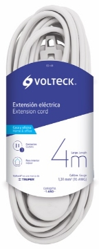 EXTENSION ELECTRICA DOMESTICA 4 M BLANCA VOLTECH ED-4B