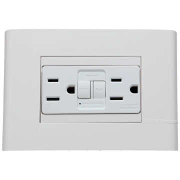 D 1 CONATCTO DUPLEX POLARIZADO Y ATERRIZADO C/AUTOPROTECCION Y PROT. INFANTIL BLANCO E6028GFG6PTL