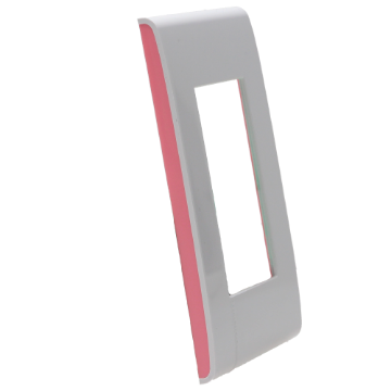 D 1 PLACA DE 3 U CON CHSASIS DE RESINA BLANCO CON LATERALES COLOR FLAMINGO MODUS PRO E5N3FLPTL