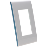 D 1 PLACA DE 3 U CON CHSASIS DE RESINA BLANCO CON LATERALES COLOR AQUA MODUS PRO E5N3AQPTL