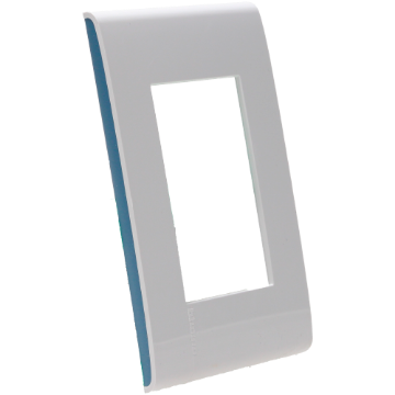 D 1 PLACA DE 3 U CON CHSASIS DE RESINA BLANCO CON LATERALES COLOR AQUA MODUS PRO E5N3AQPTL