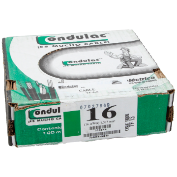 CABLE 16 DE 100 M VERDE CONDULAC