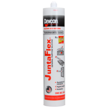 SILICON JUNTAFLEX USO GRAL TRANSP 280 ML DEVCON C-QJT