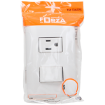 PLACA CON UN INTERRUPTOR SENCILLO Y CONTACTO 2P+T C/PROTEC INFANTIL BLANCO BTICINO FORZA FZA5129S
