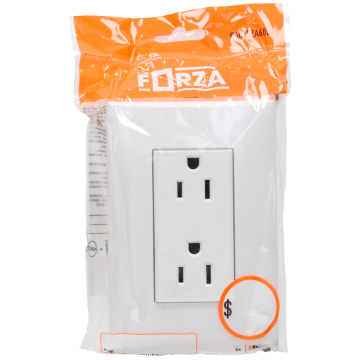 PLACA CON UN CONTACTO DUPLEX 2P+T C/PROTECCION INFANTIL BLANCO BTICINO FORZA FZA68S