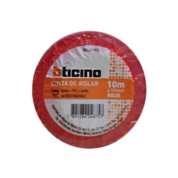 CINTA DE AISLAR COLOR ROJO 19MM X 10M BTICINO LDF10VM