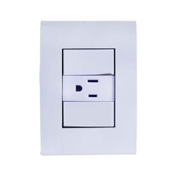 D 1 PLACA LUNA CON UN CONTACTO 2P+T C/PROTECCION INFANTIL E2023PTLAL
