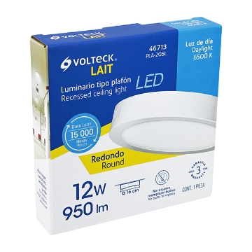 PLAFON REDONDO DE LEDS 12 W VOLTECH PLA-205L