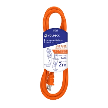 EXTENSION ELECTRICA USO RUDO 2 M CALIBRE 16 VOLTECH ER-2X16