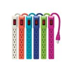 MULTICONTACTO 6 ENTRADAS CON INTERRUPTOR, COLORES A GRANEL VOLTECH MUL-6EG
