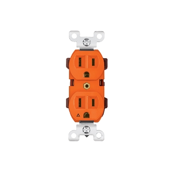 CONTACTO DOBLE TIERRA AISLADA NARANJA LINEA STANDARD VOLTECH CODO-TAS